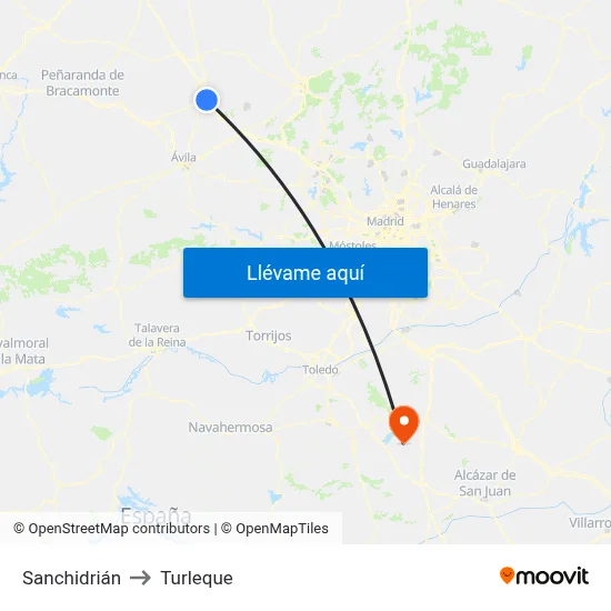 Sanchidrián to Turleque map