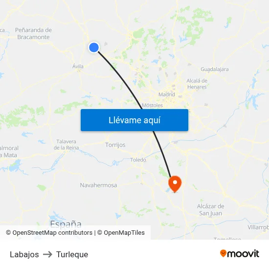 Labajos to Turleque map