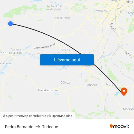 Pedro Bernardo to Turleque map