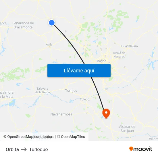 Orbita to Turleque map