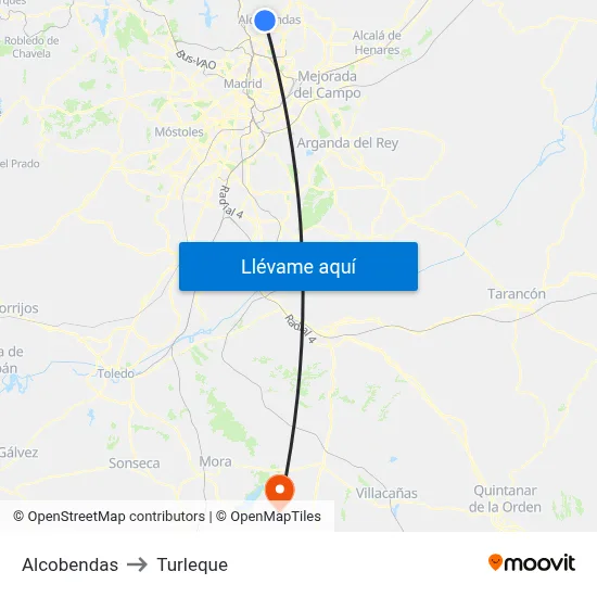 Alcobendas to Turleque map