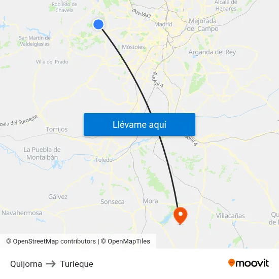 Quijorna to Turleque map