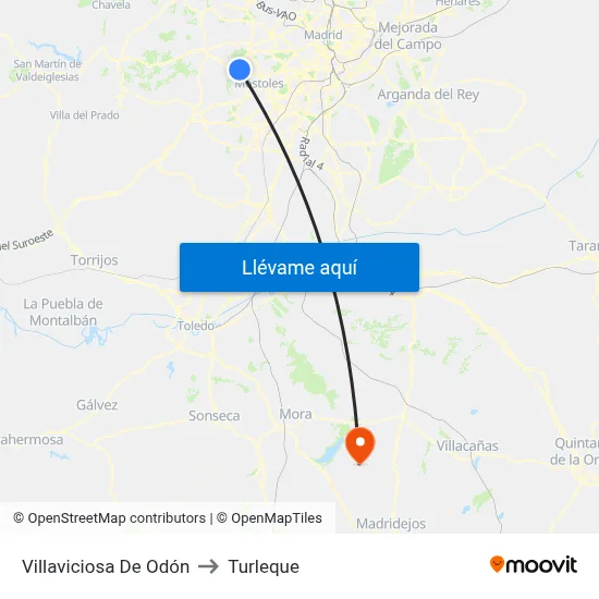 Villaviciosa De Odón to Turleque map