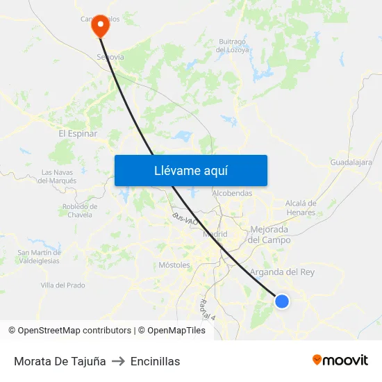 Morata De Tajuña to Encinillas map