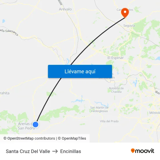 Santa Cruz Del Valle to Encinillas map