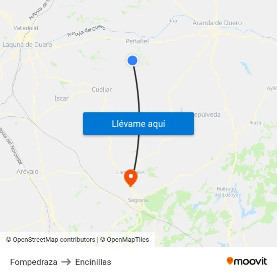 Fompedraza to Encinillas map