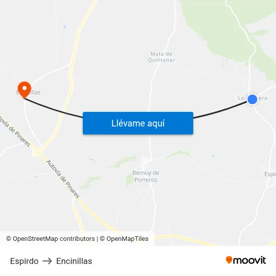 Espirdo to Encinillas map