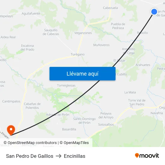 San Pedro De Gaíllos to Encinillas map