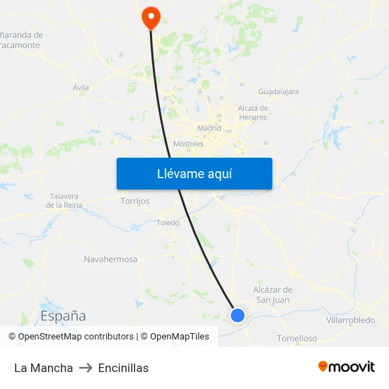 La Mancha to Encinillas map