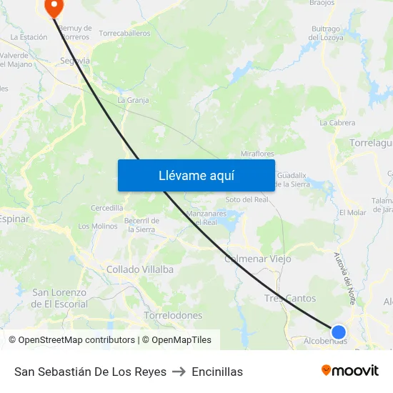 San Sebastián De Los Reyes to Encinillas map