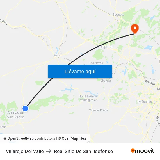 Villarejo Del Valle to Real Sitio De San Ildefonso map