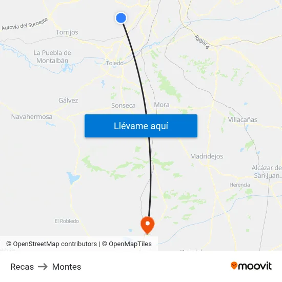 Recas to Montes map