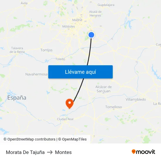 Morata De Tajuña to Montes map