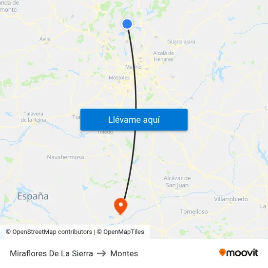 Miraflores De La Sierra to Montes map