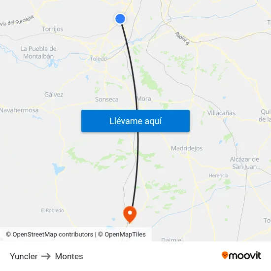 Yuncler to Montes map