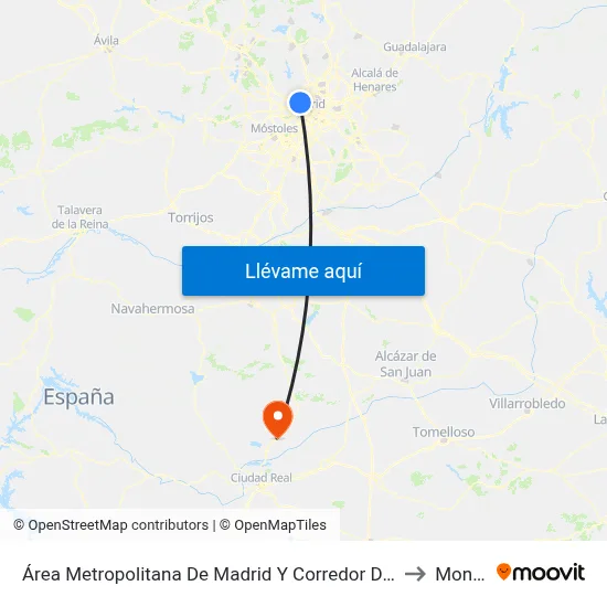 Área Metropolitana De Madrid Y Corredor Del Henares to Montes map