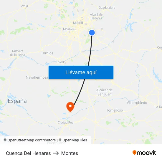Cuenca Del Henares to Montes map
