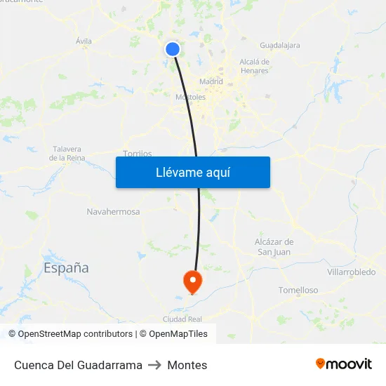 Cuenca Del Guadarrama to Montes map