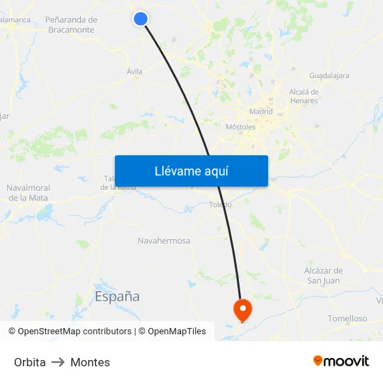Orbita to Montes map