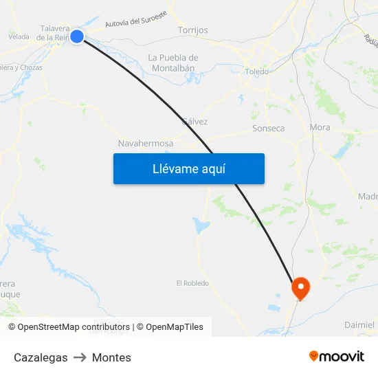 Cazalegas to Montes map
