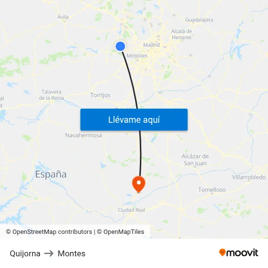 Quijorna to Montes map