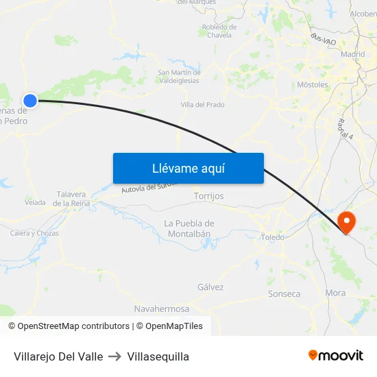 Villarejo Del Valle to Villasequilla map