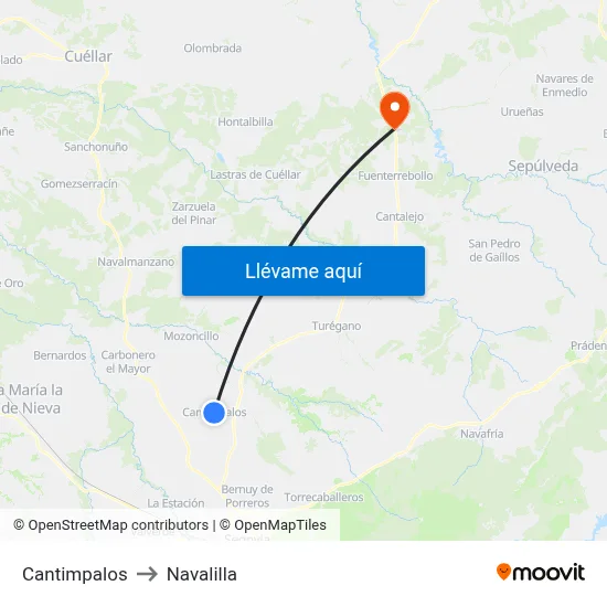Cantimpalos to Navalilla map