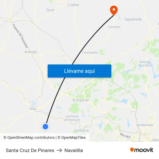 Santa Cruz De Pinares to Navalilla map