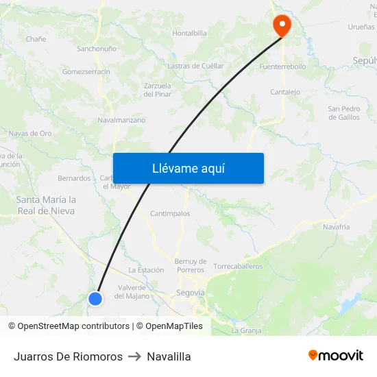 Juarros De Riomoros to Navalilla map