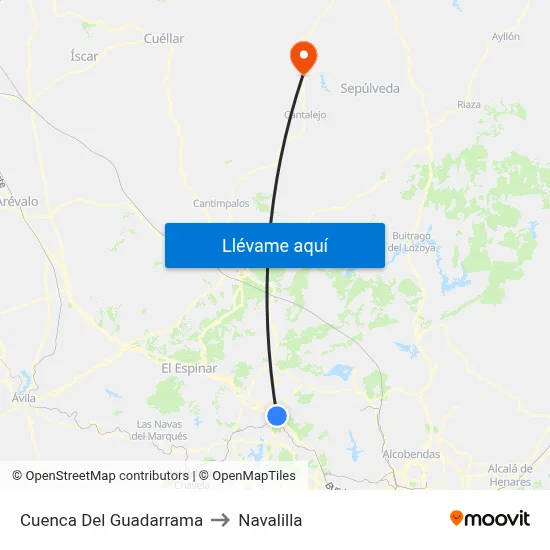 Cuenca Del Guadarrama to Navalilla map