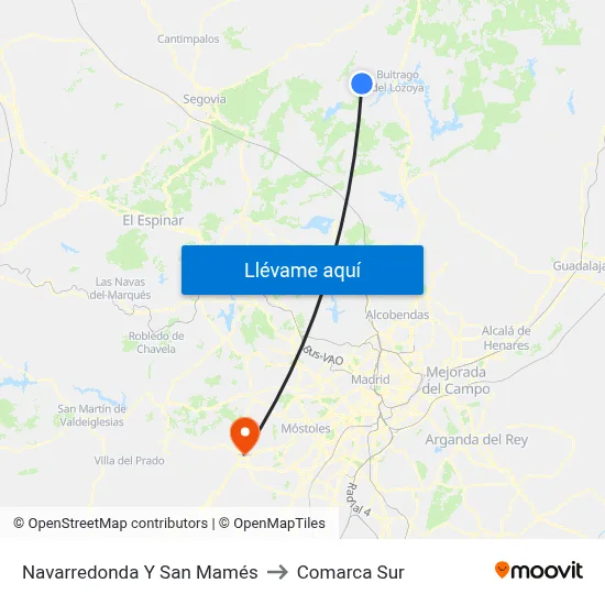 Navarredonda Y San Mamés to Comarca Sur map