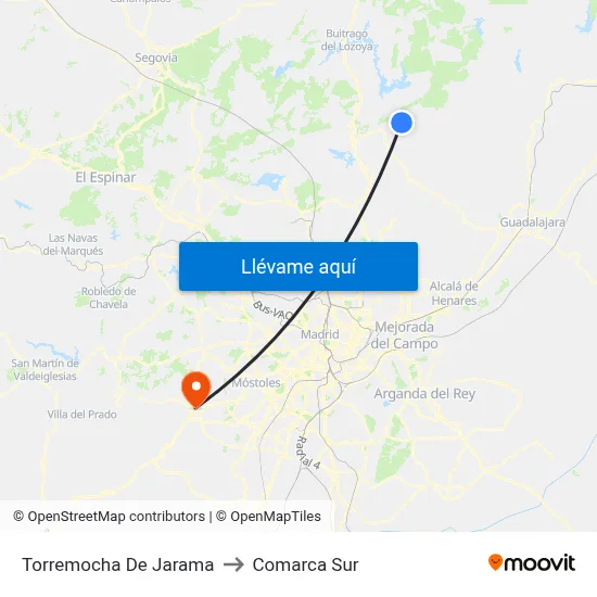 Torremocha De Jarama to Comarca Sur map