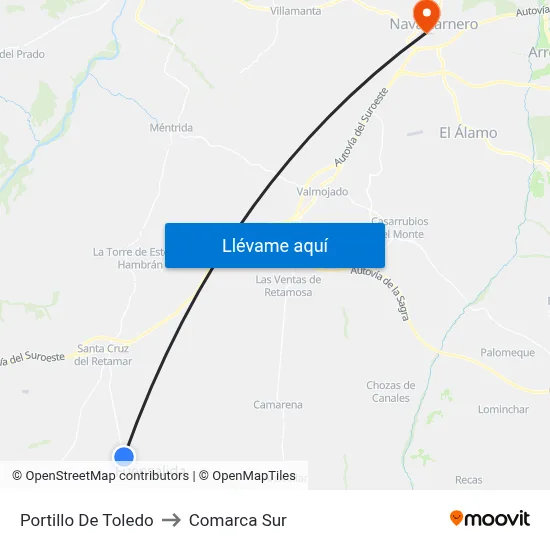 Portillo De Toledo to Comarca Sur map