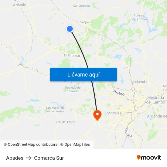 Abades to Comarca Sur map
