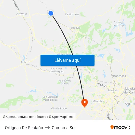 Ortigosa De Pestaño to Comarca Sur map