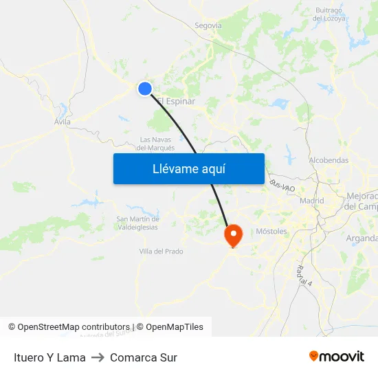 Ituero Y Lama to Comarca Sur map