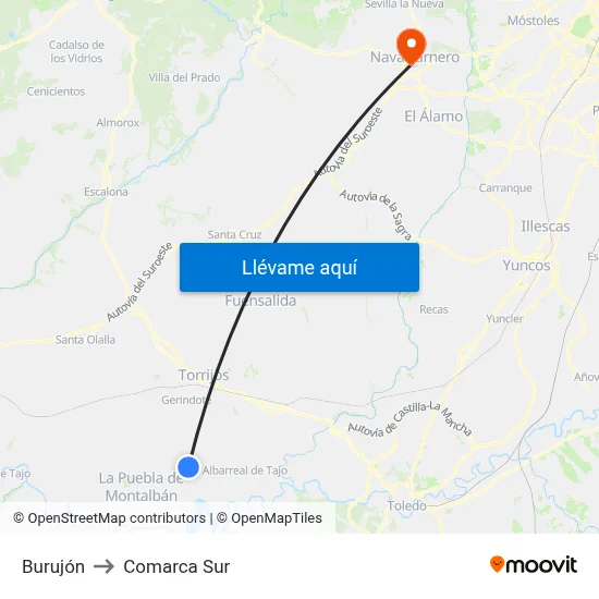 Burujón to Comarca Sur map