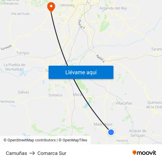 Camuñas to Comarca Sur map