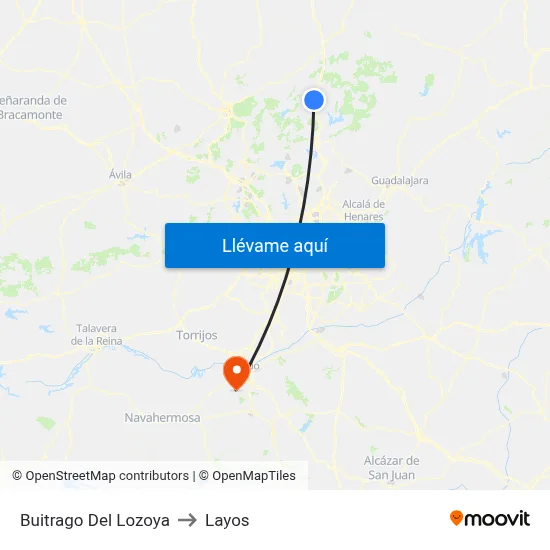 Buitrago Del Lozoya to Layos map