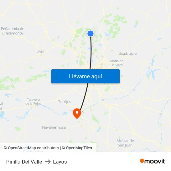 Pinilla Del Valle to Layos map