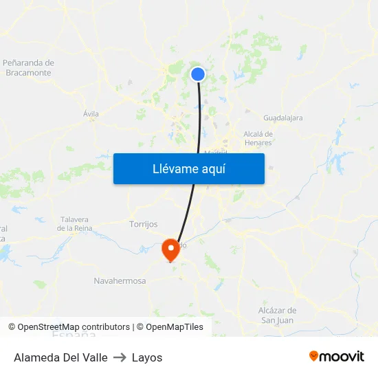 Alameda Del Valle to Layos map