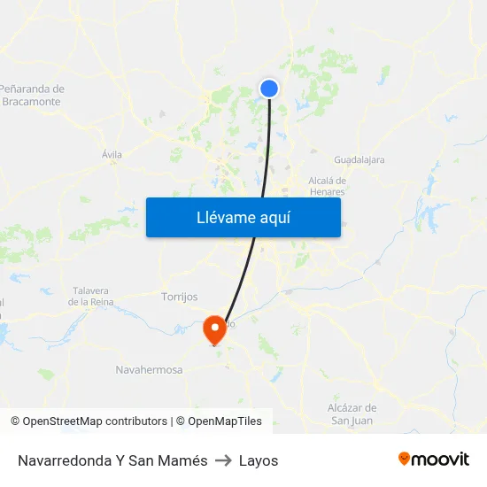 Navarredonda Y San Mamés to Layos map