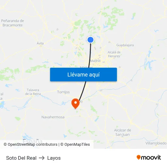 Soto Del Real to Layos map