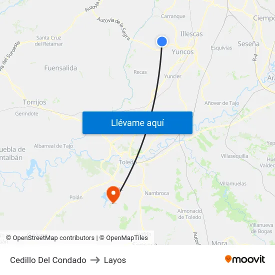 Cedillo Del Condado to Layos map