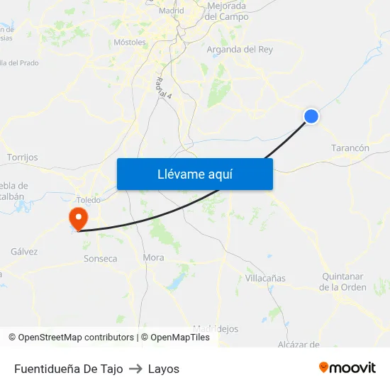 Fuentidueña De Tajo to Layos map