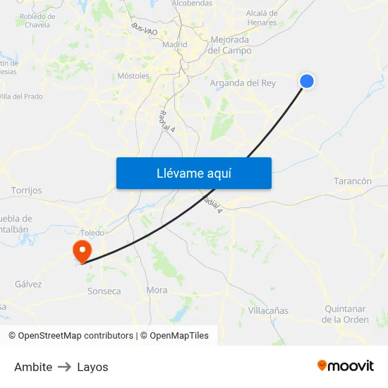 Ambite to Layos map