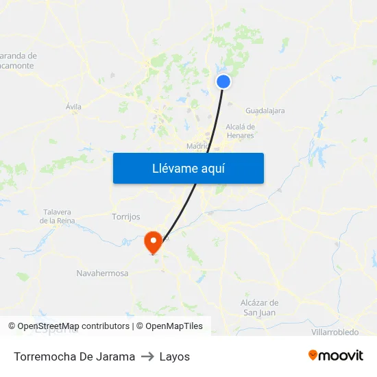 Torremocha De Jarama to Layos map