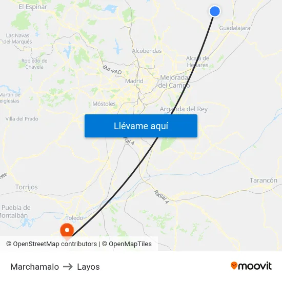Marchamalo to Layos map