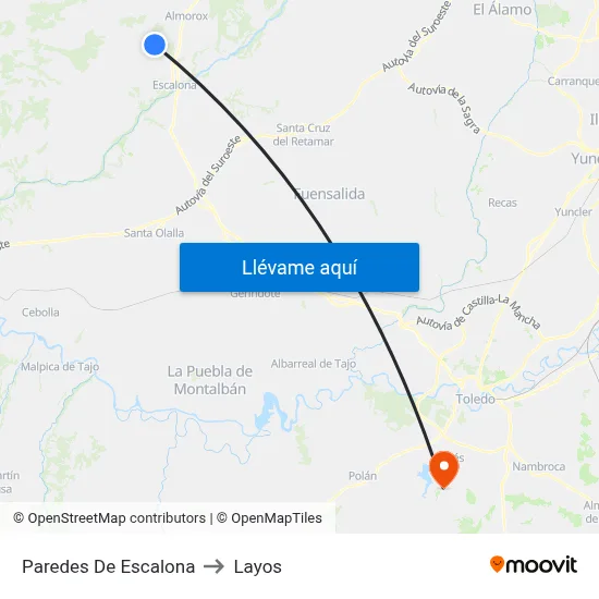 Paredes De Escalona to Layos map