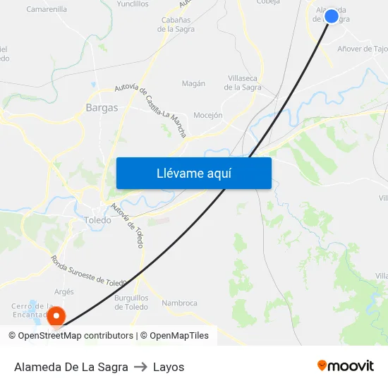 Alameda De La Sagra to Layos map